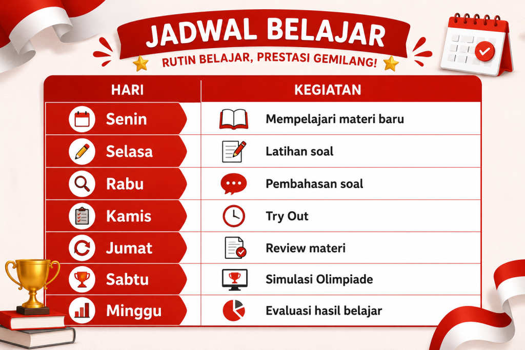 Jadwal belajar Cara Menjadi Juara Olimpiade